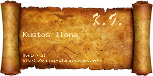Kustos Ilona névjegykártya