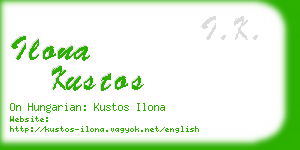 ilona kustos business card